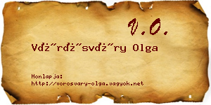 Vörösváry Olga névjegykártya